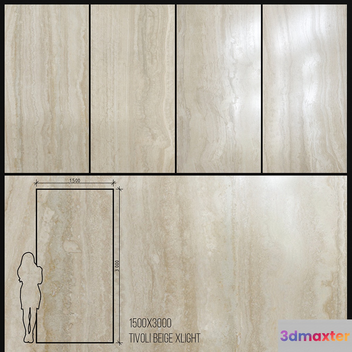 Ceramic Tile Urbatek Porcelanosa Xlight Tivoli 1500x3000 3D Max