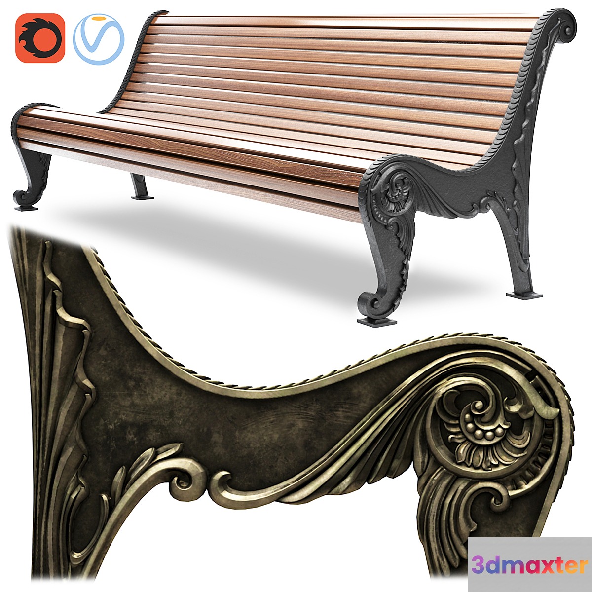 Park Bench 05 3D Max
