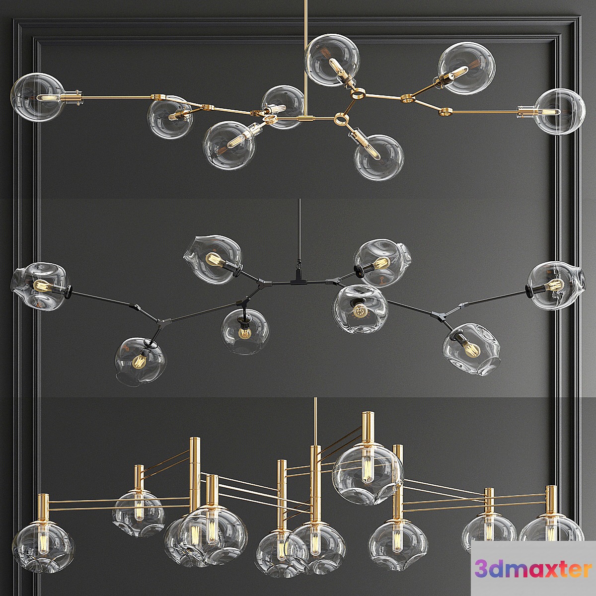 Branching Bubble Collection - 3 type 3D Max