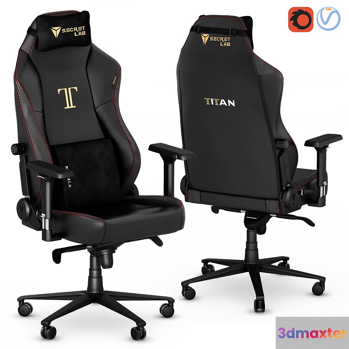 Secretlab TITAN 2020 gaming office chair 3D Max