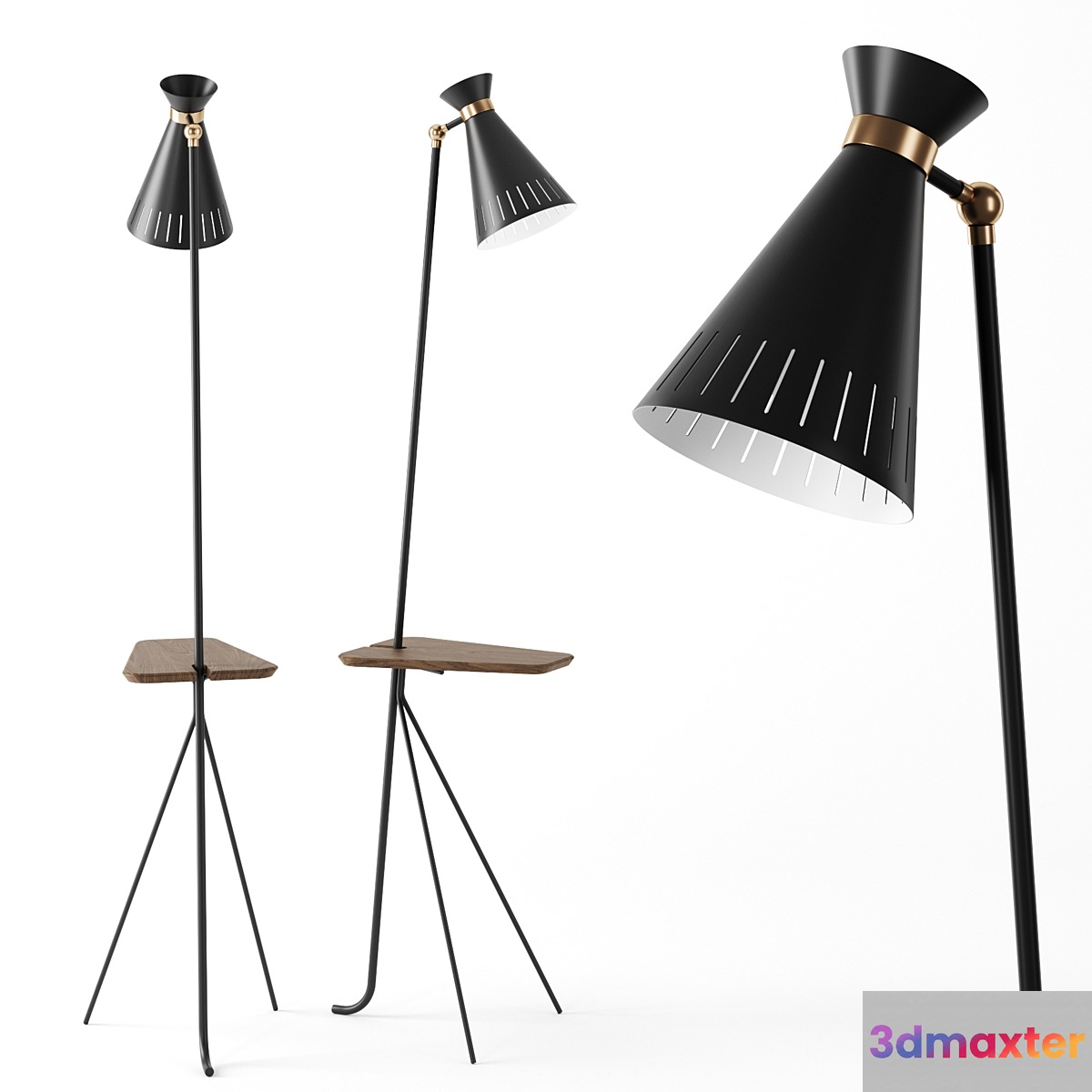 Cone floor lamp with table by Warm Nordic 3D Max