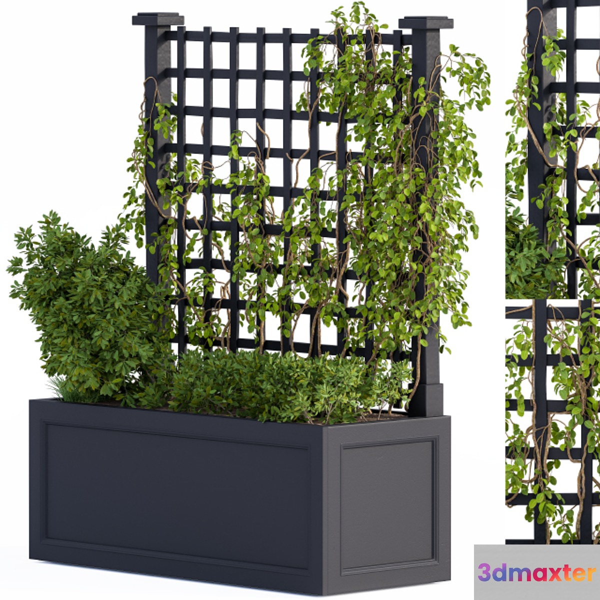 Outdoor Plant Box Black 3D Max