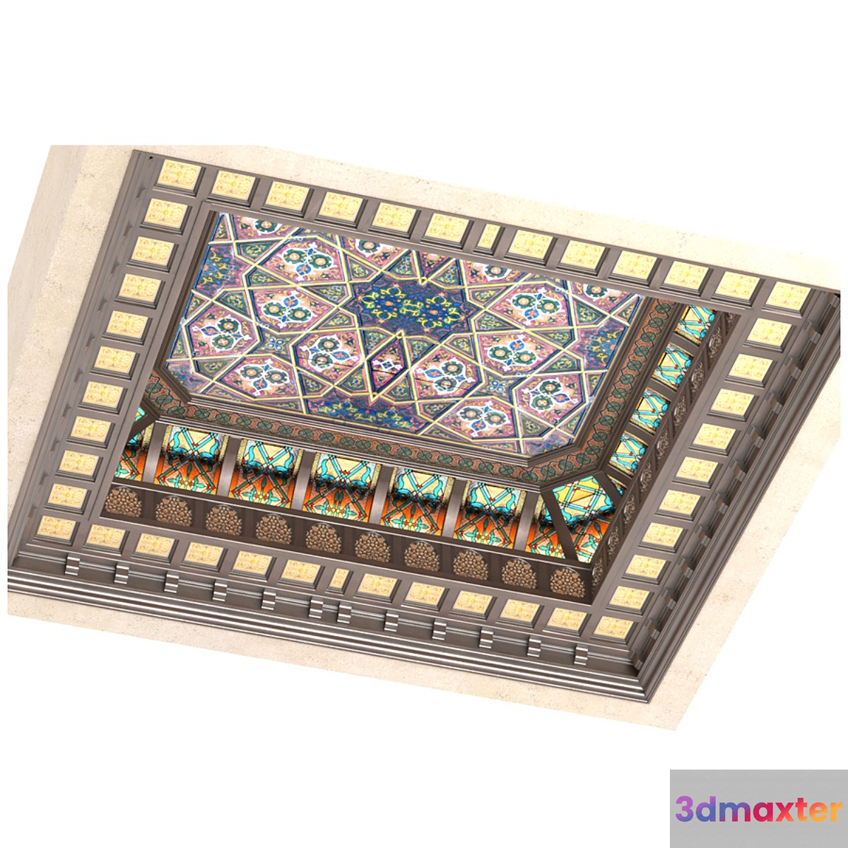 Oriental style ceiling. Arabic ceiling set 3D Max