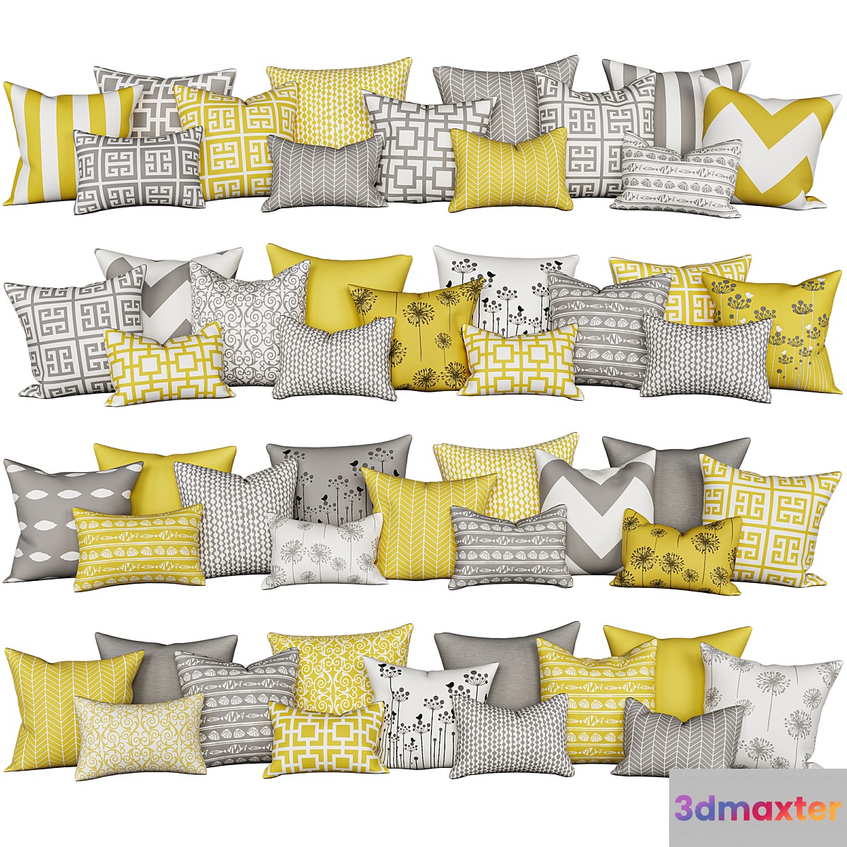 Decorative pillows for sofa by Accent Couch Toss 3D Max