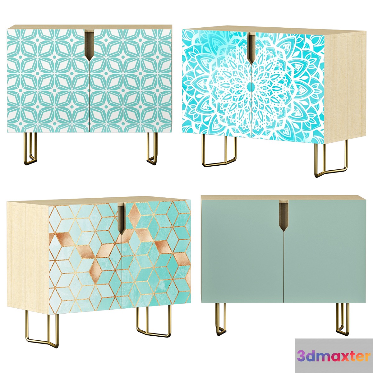 Nightstand set 02 | Blue art | Society6