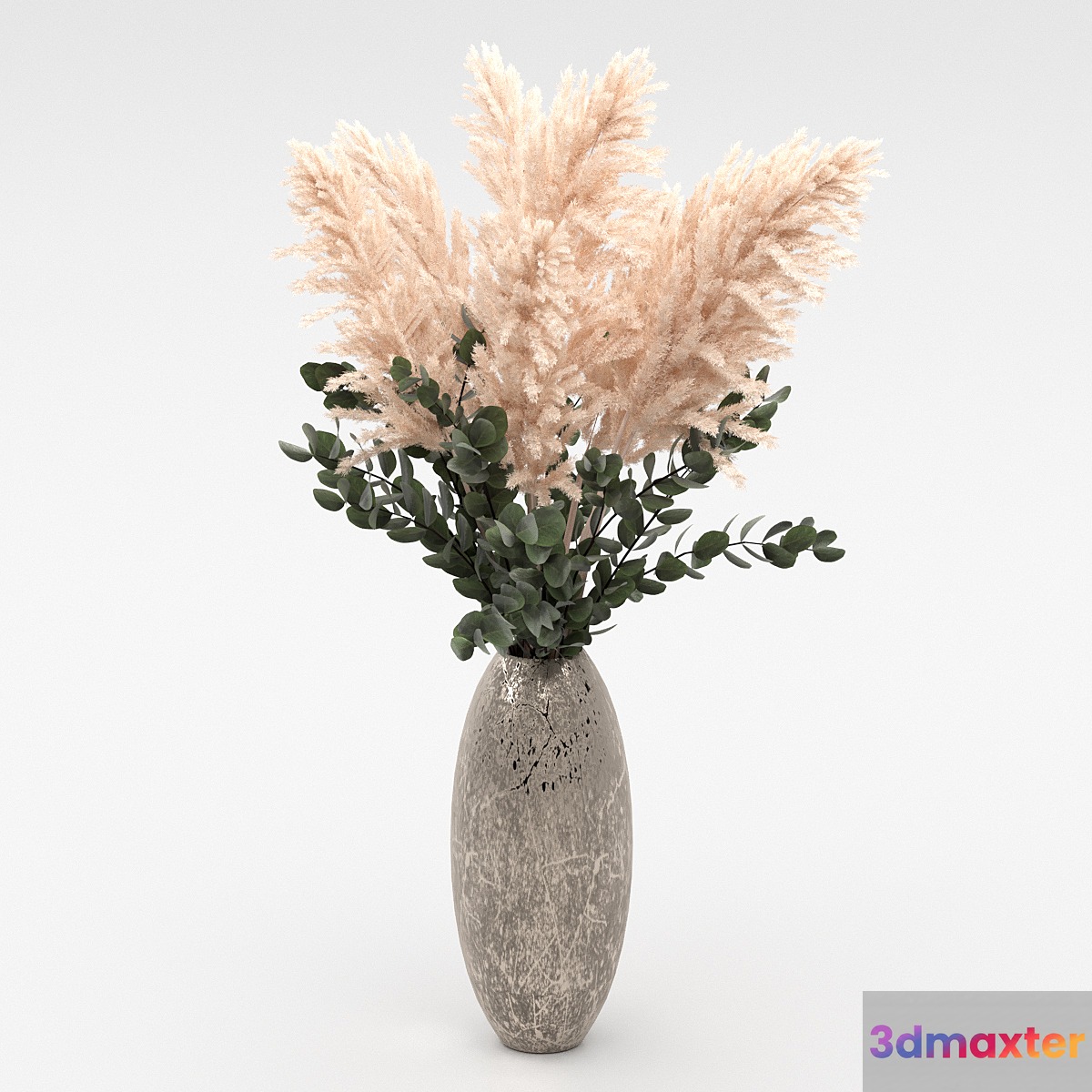 Bouquet of pampas and eucalyptus 3D Max