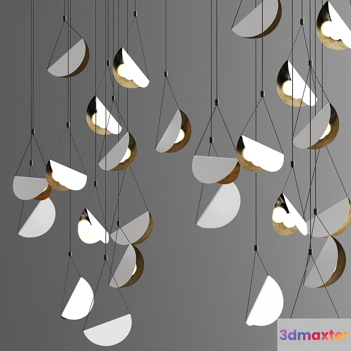 White glider pendant light chandelier - No.2
