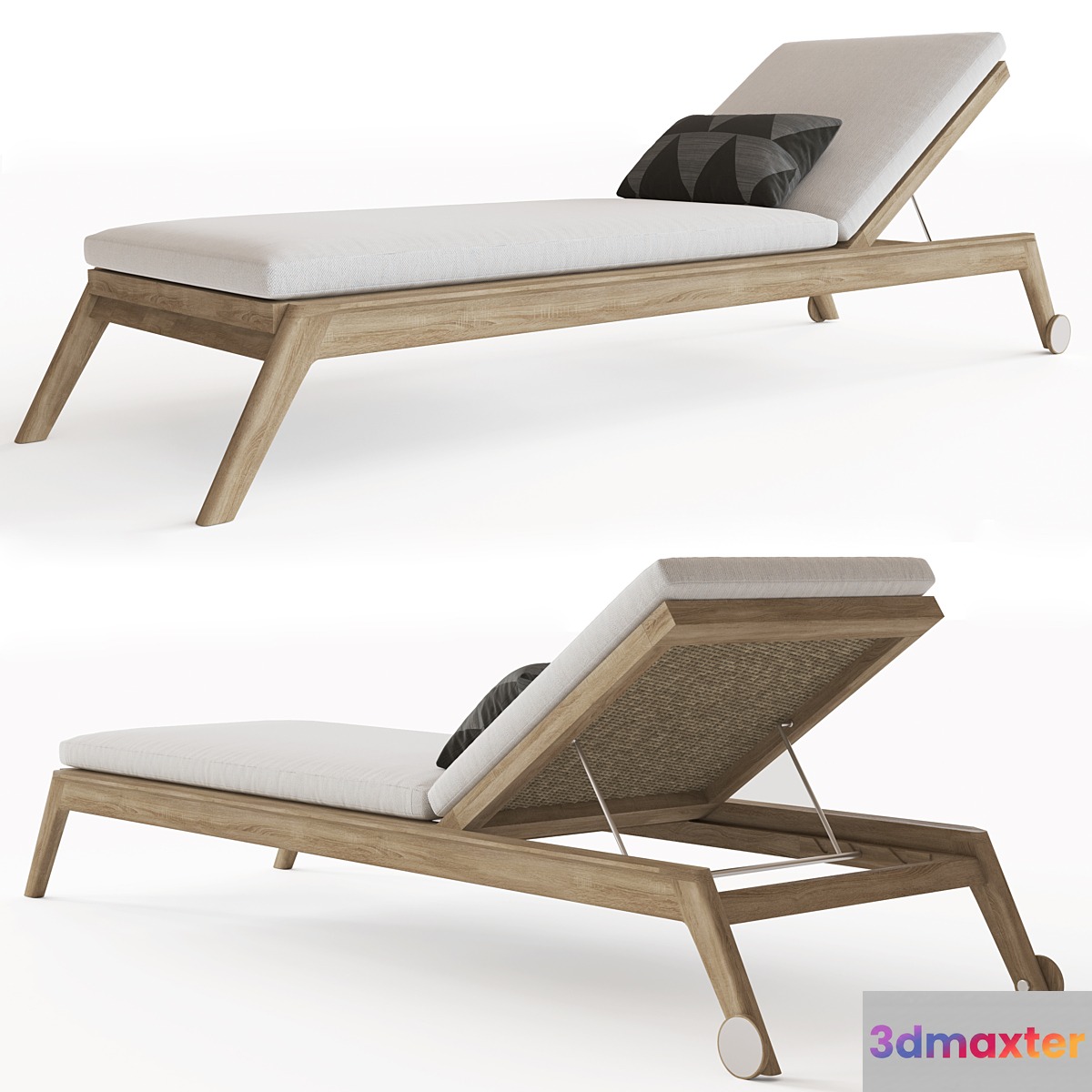MALTA TEAK CHAISE - No.2 3D Max