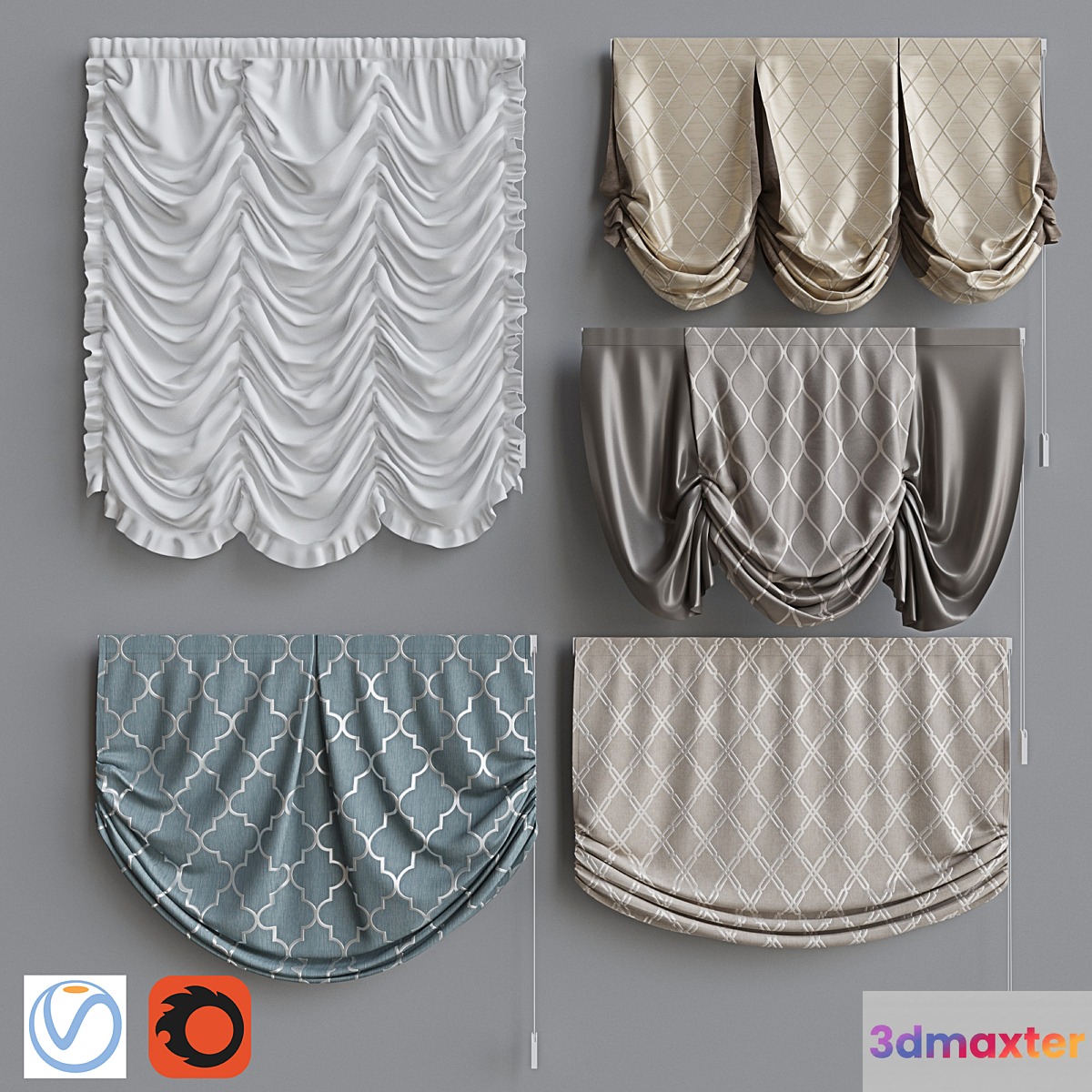 Set of Roman Curtains 4 - No.2
