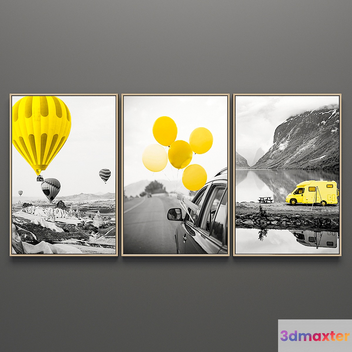 Set of paintings triptych 116 - No.2 3D Max