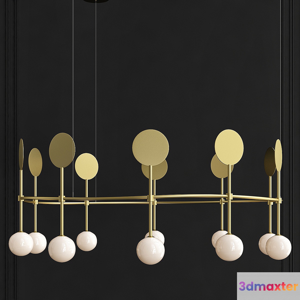 Areti row pendant rounded 3D Max
