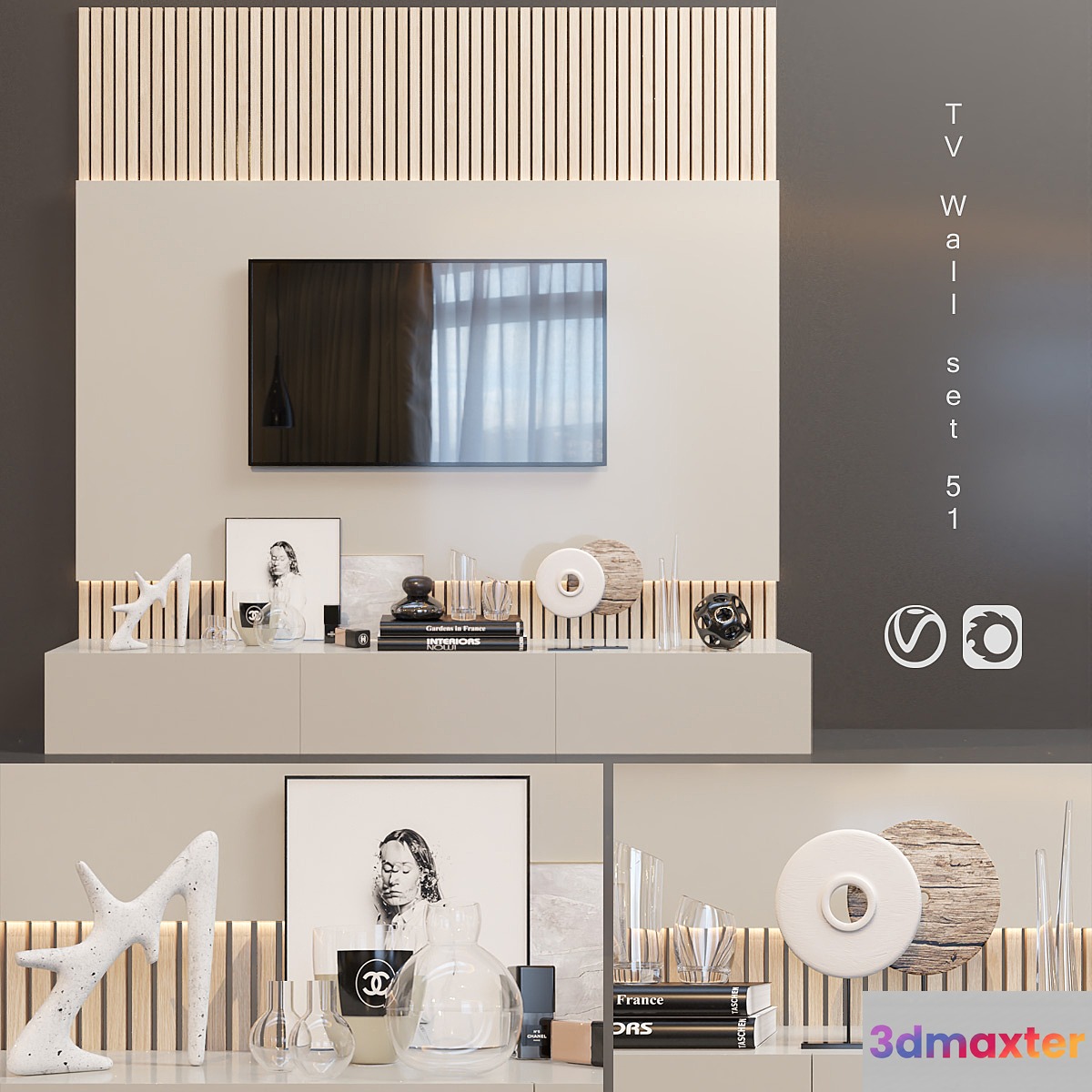 TV Wall | set 51 3D Max