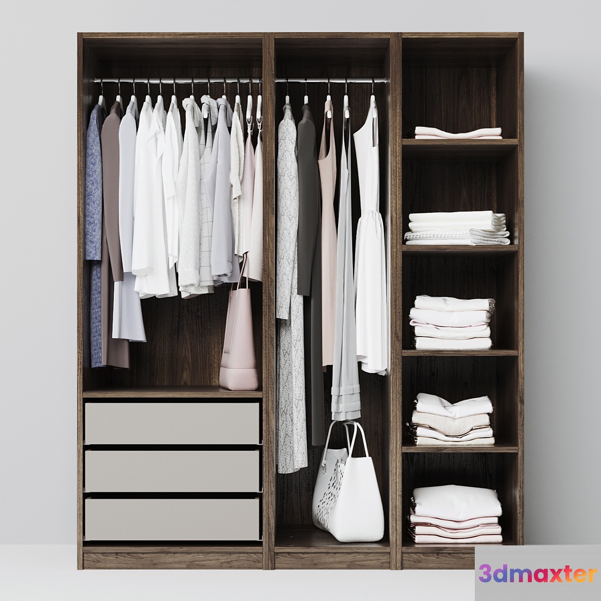 wardrobe with clothes 3D Max