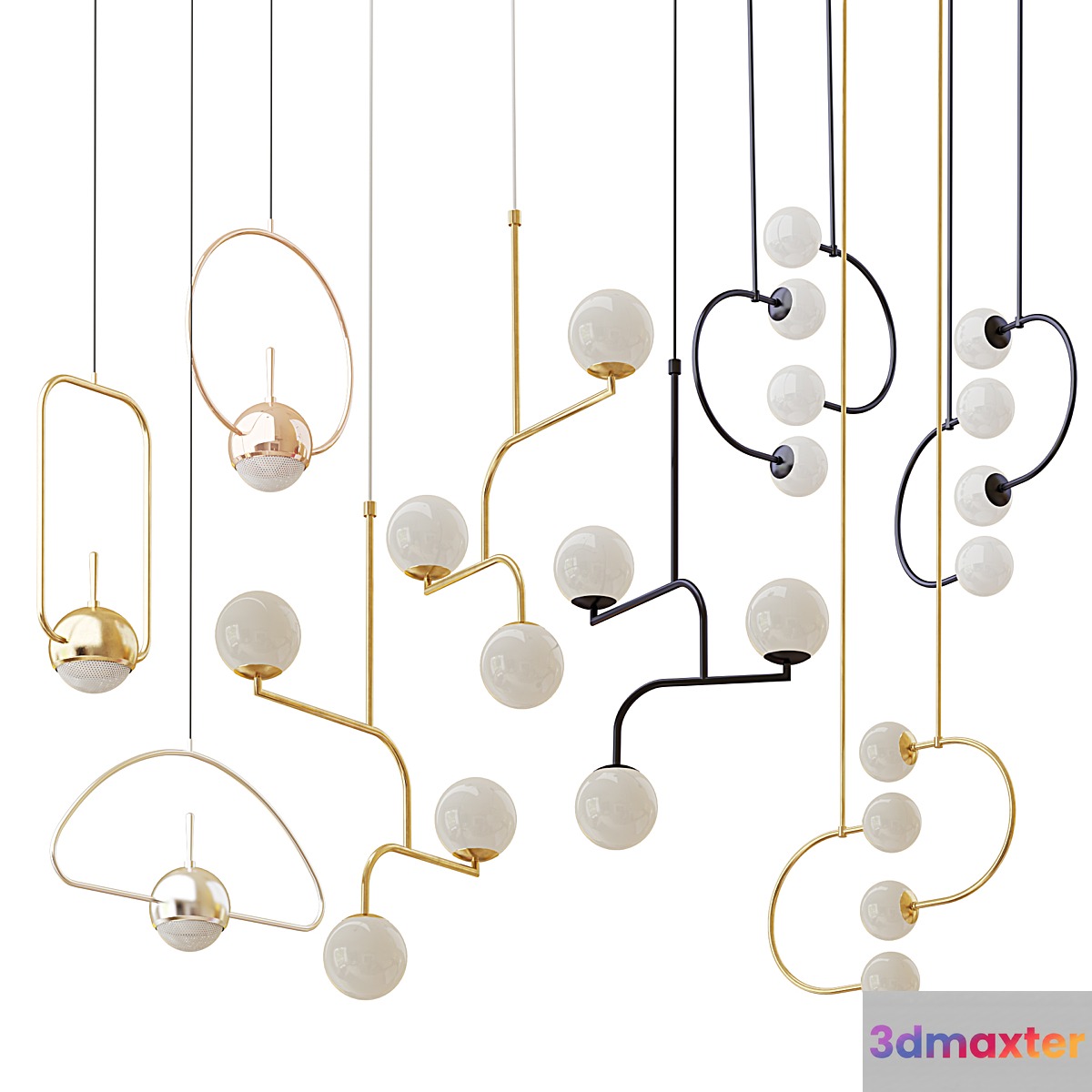 Collection of chandeliers Bower; MONIKA MULDER; Lampatron 3D Max