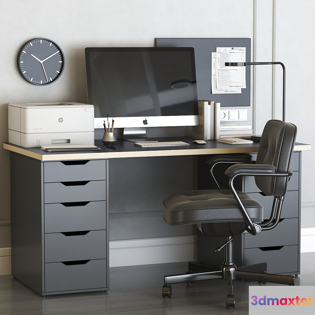 IKEA office workplace with ALEX table and ALEFJALL chair - No.6