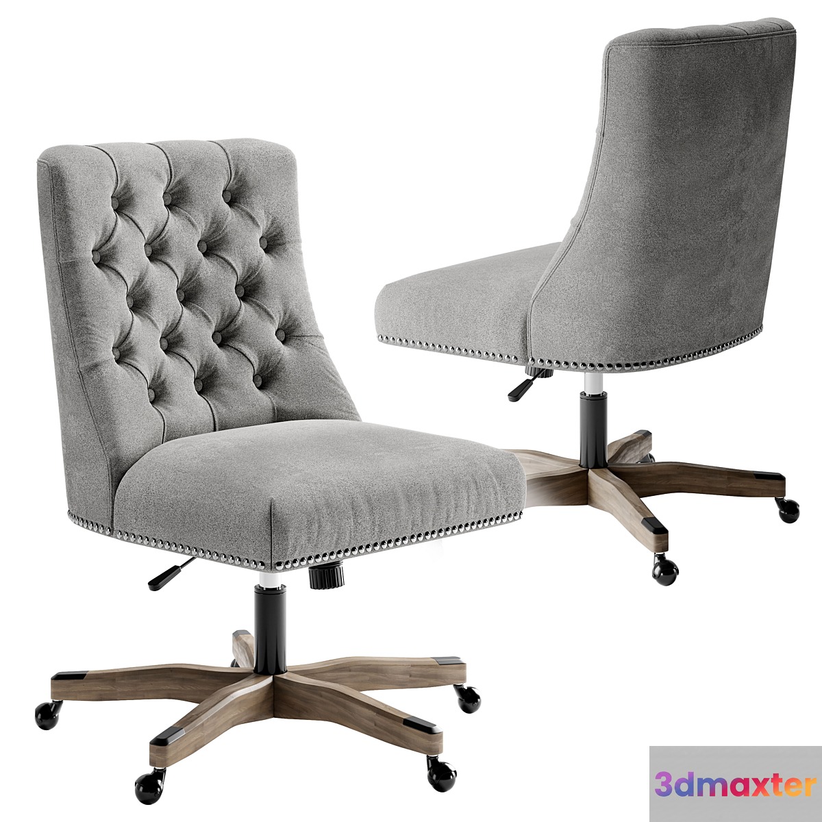 Linon Home Décor Honor Light Gray Office Chair Gray - No.5