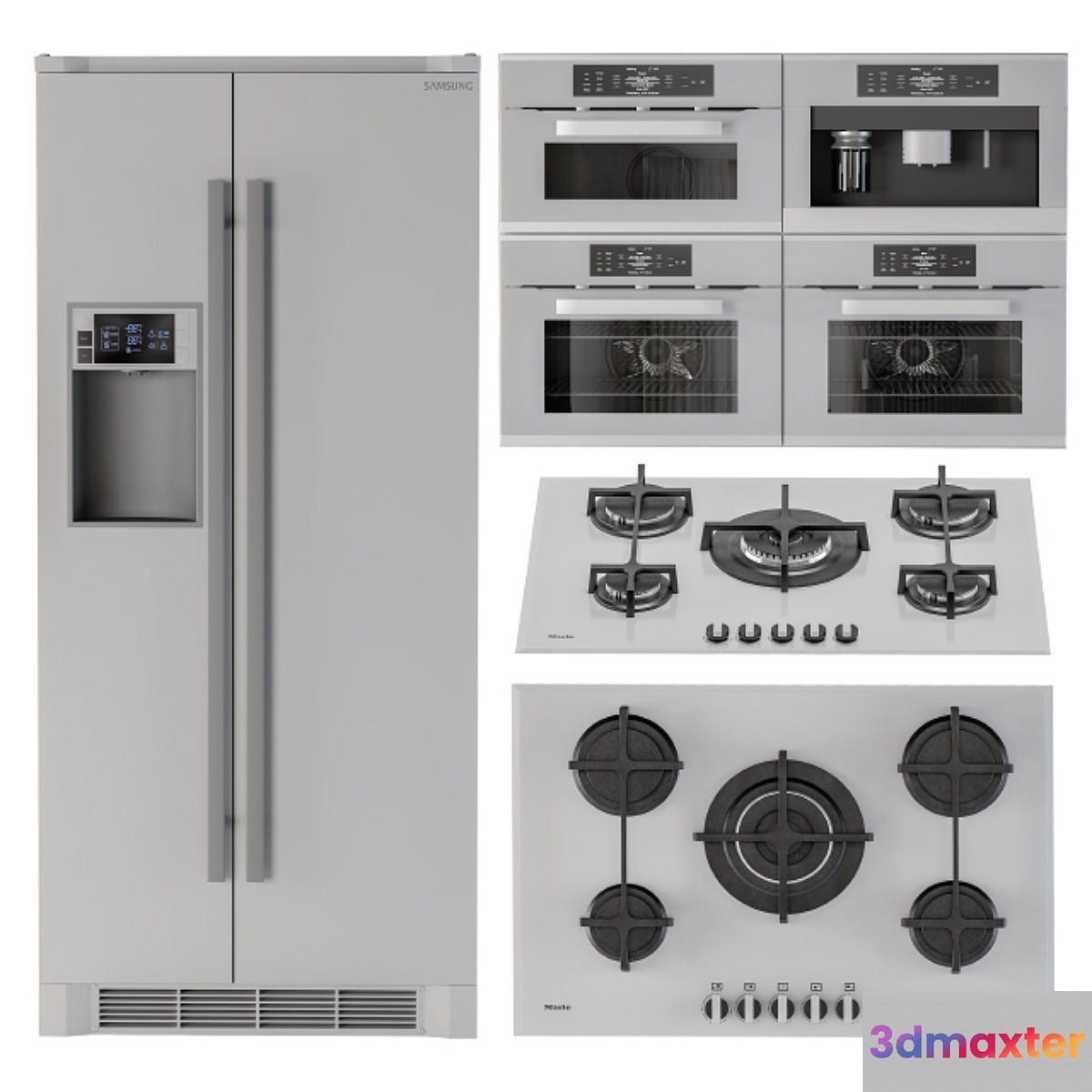 Kitchen appliance Set Gray White
