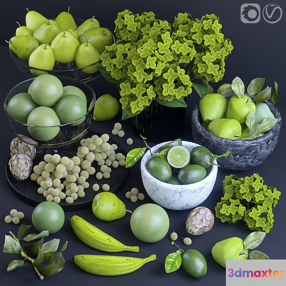 Fruits. Green