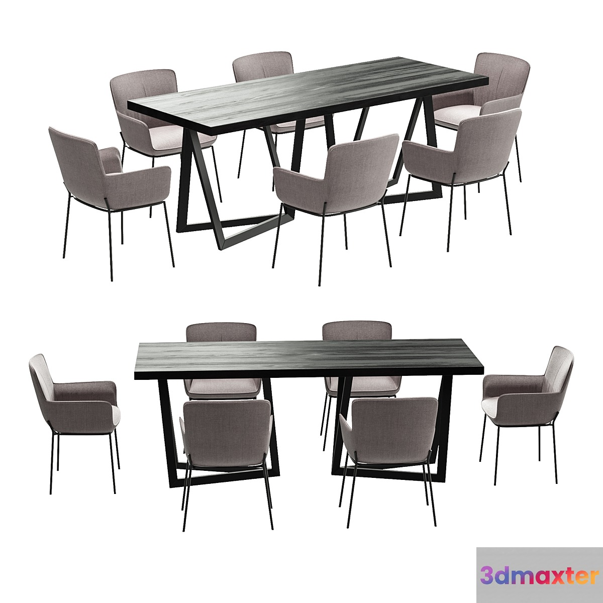 4union Dining set # 015 3D Max