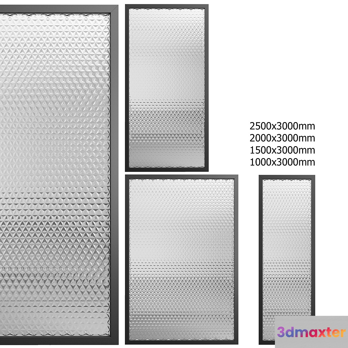 Partition with embossed glass No. 4 3D Max