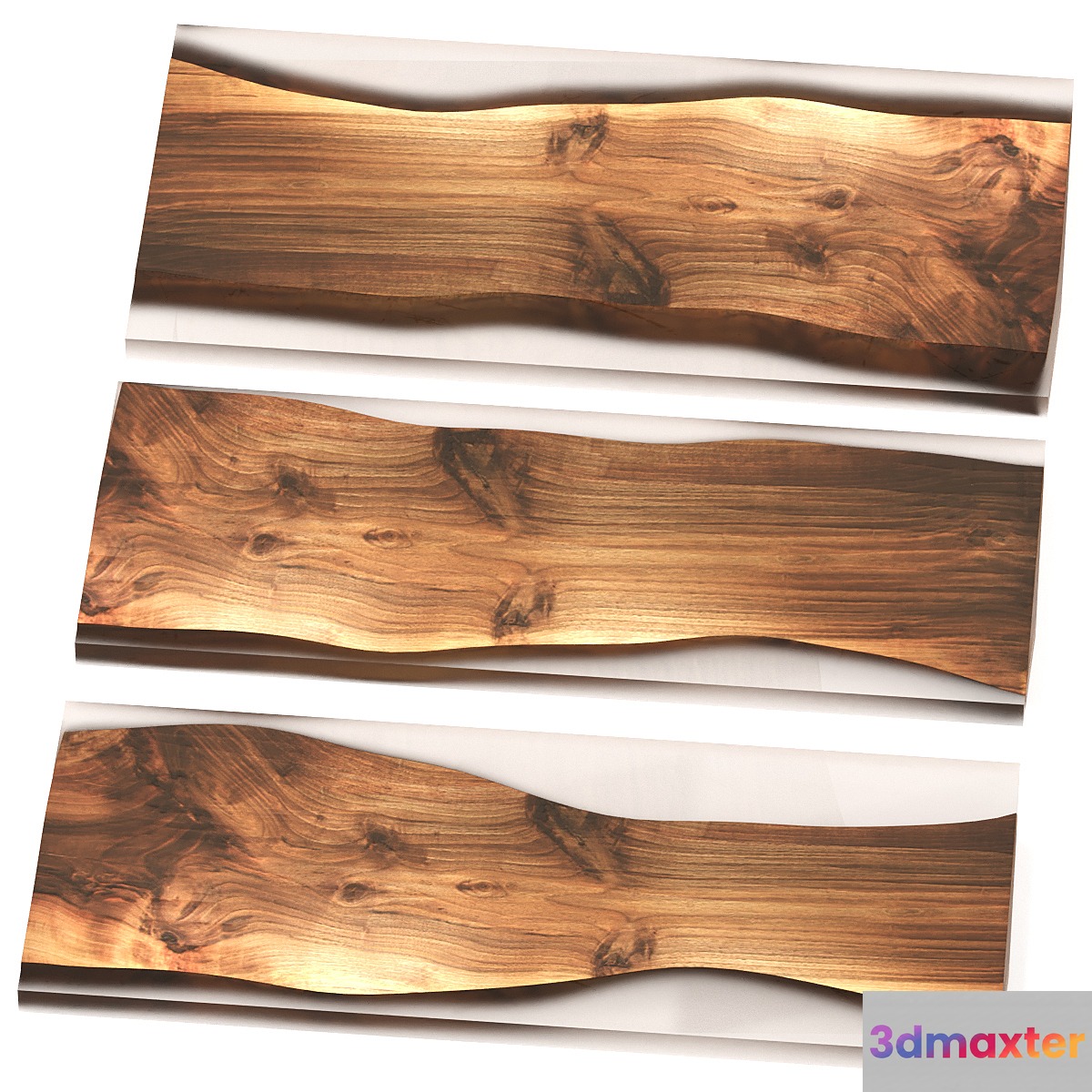 Wood and epoxy slabs. 3D Max