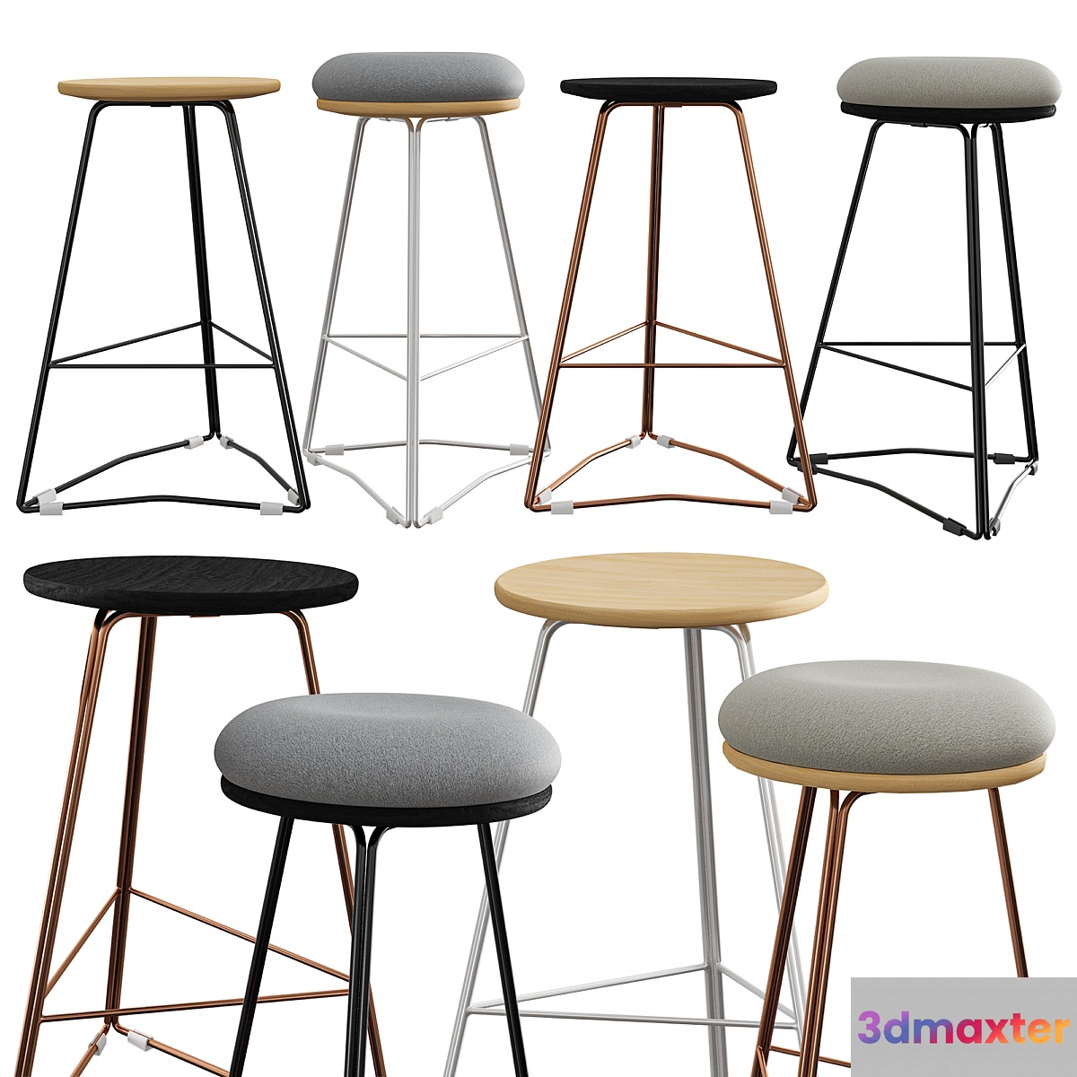 TRI650 Soft Top Stool by Hunt Furniture - No.3