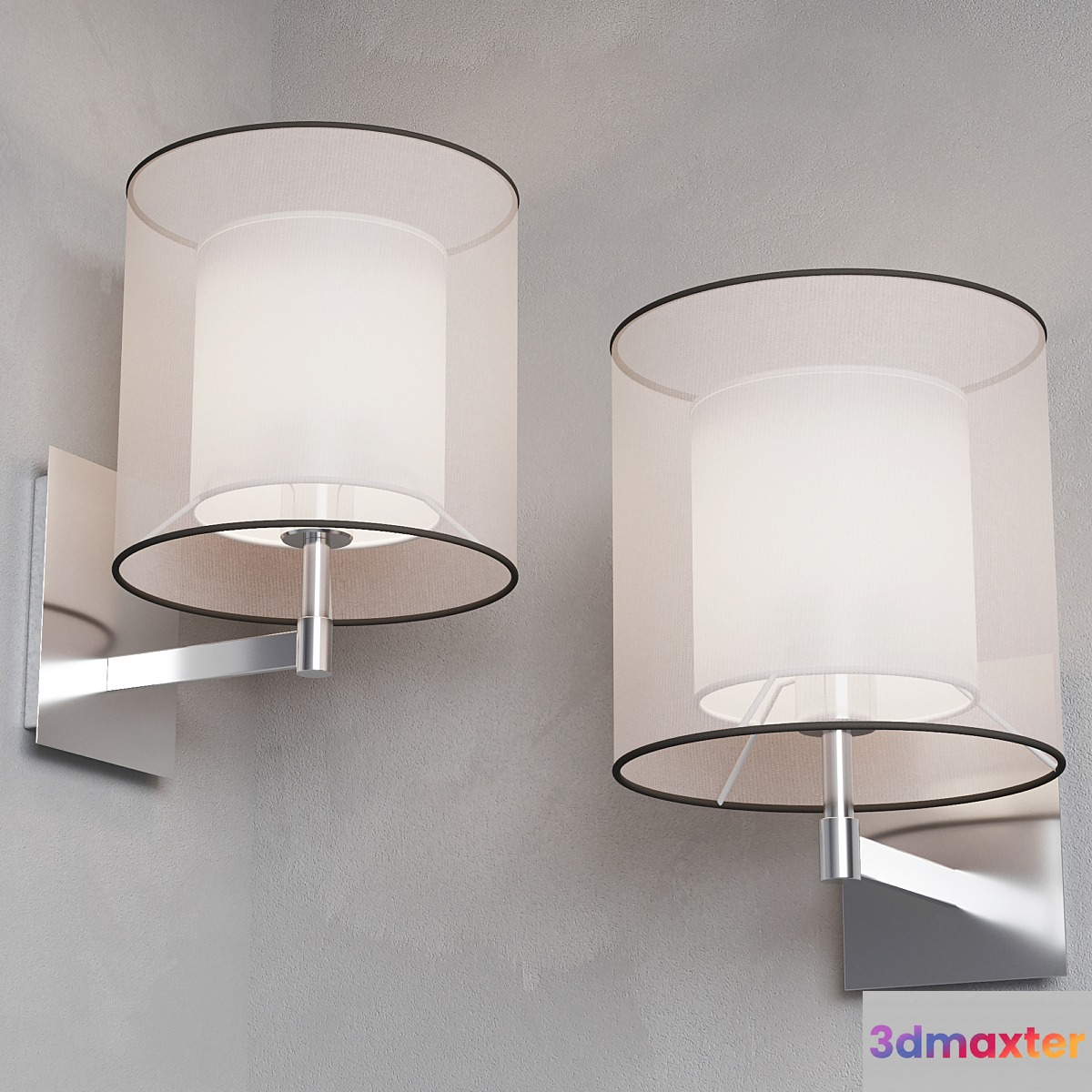 Faro SABA Matt nickel wall lamp 3D Max