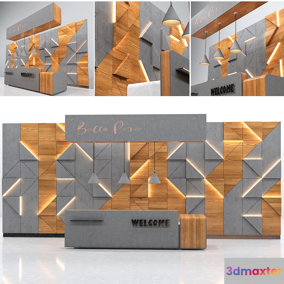 Reception Zone (Reception Desk) 3D Max