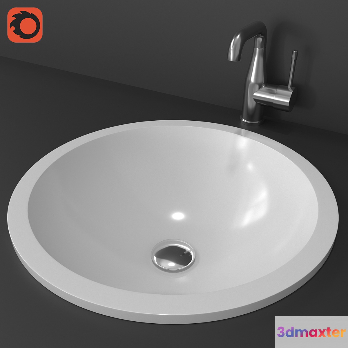 Round silk in sink by PAA 3D Max