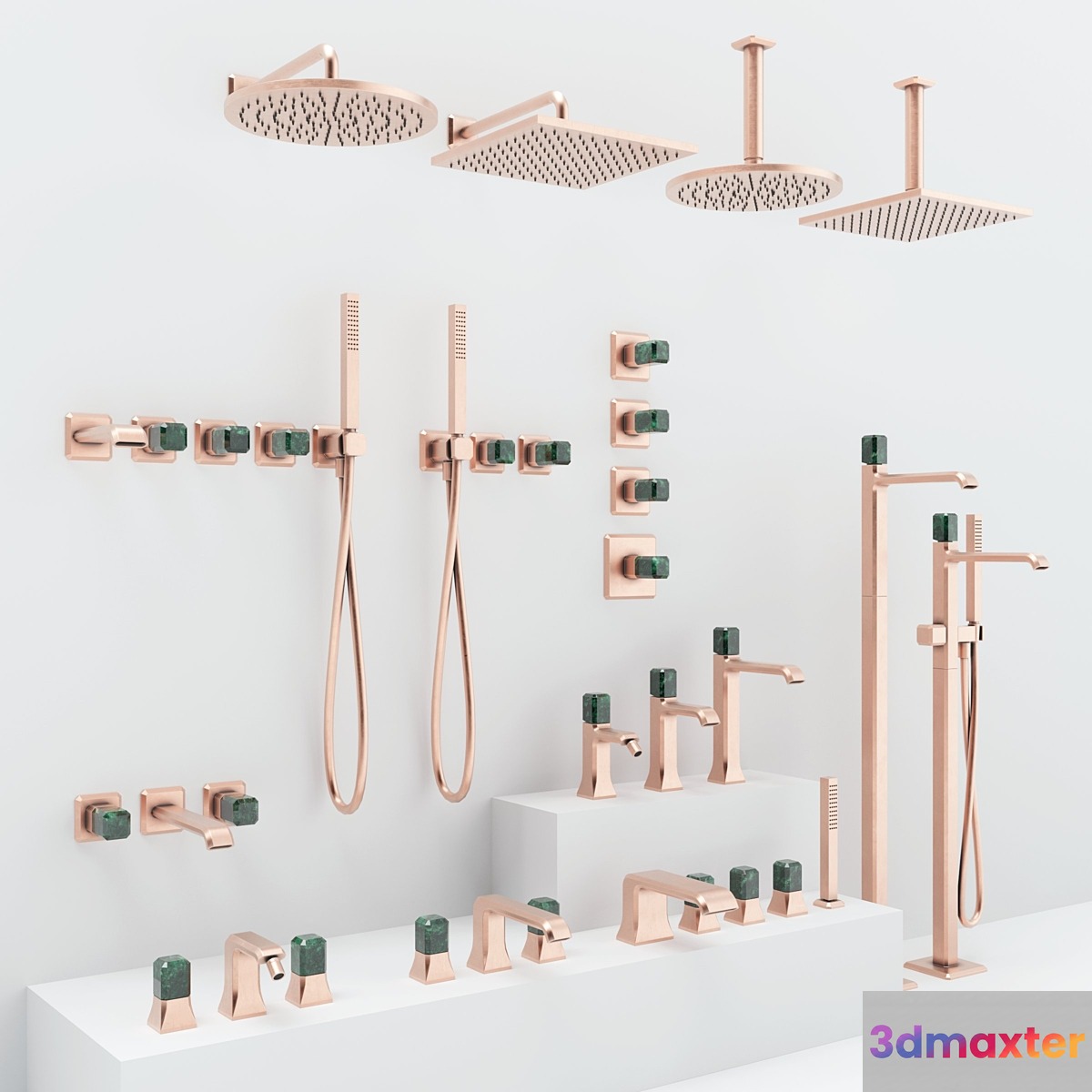 A set of faucets from the Lorena collection by Cristina Rubinetterie 3D Max