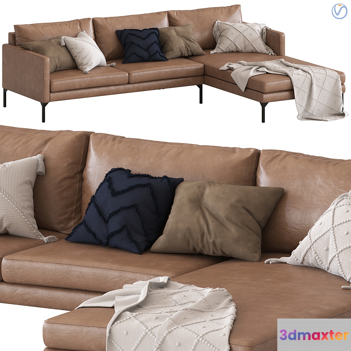 Globewest Bogart 2 seater sofa and chaise 3D Max