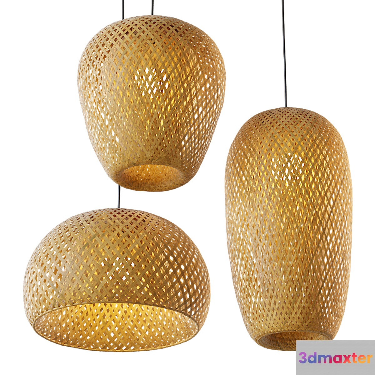 Chinese pendant bamboo lamp - No.3