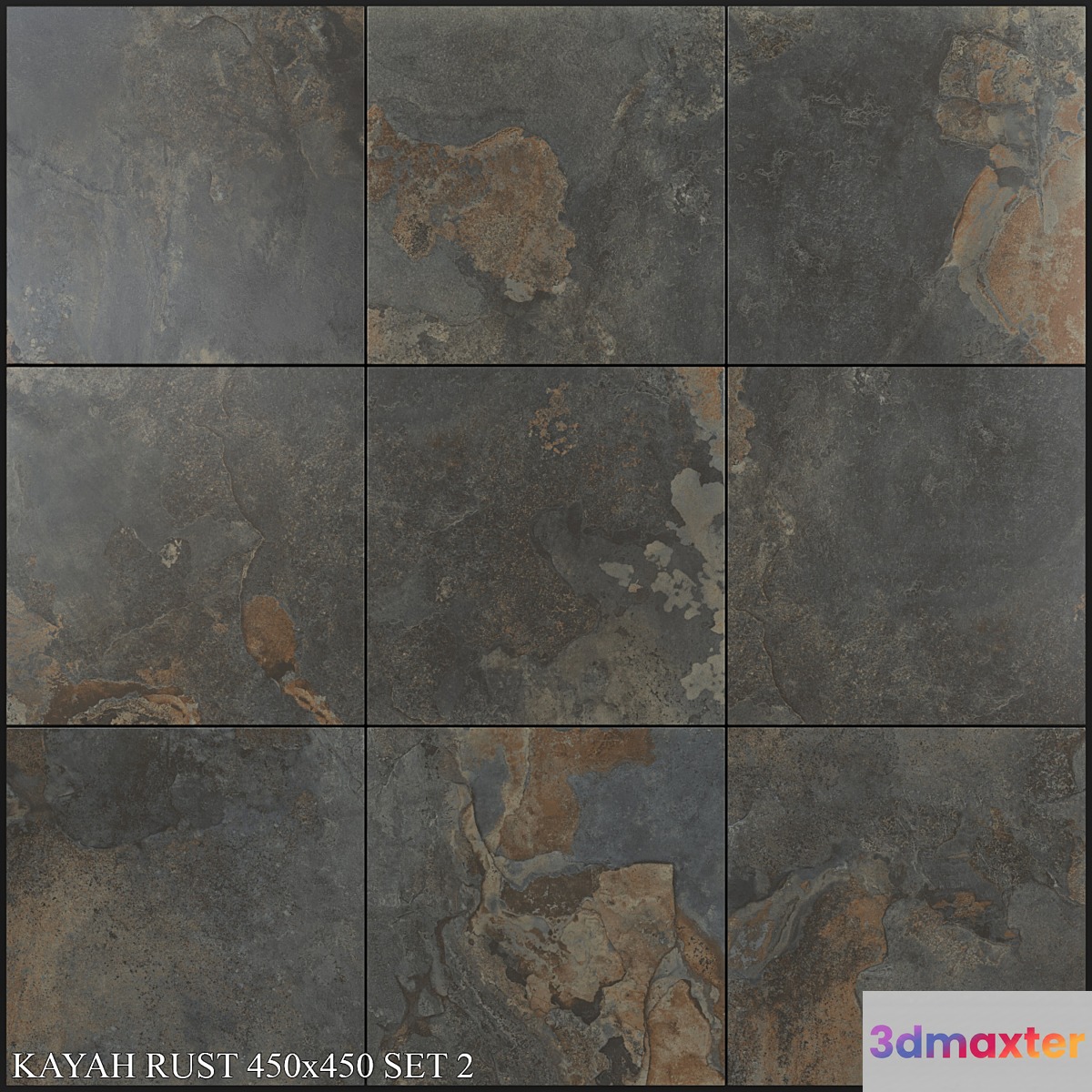 Yurtbay Seramik Kayah Rust 450x450 Set 2 3D Max