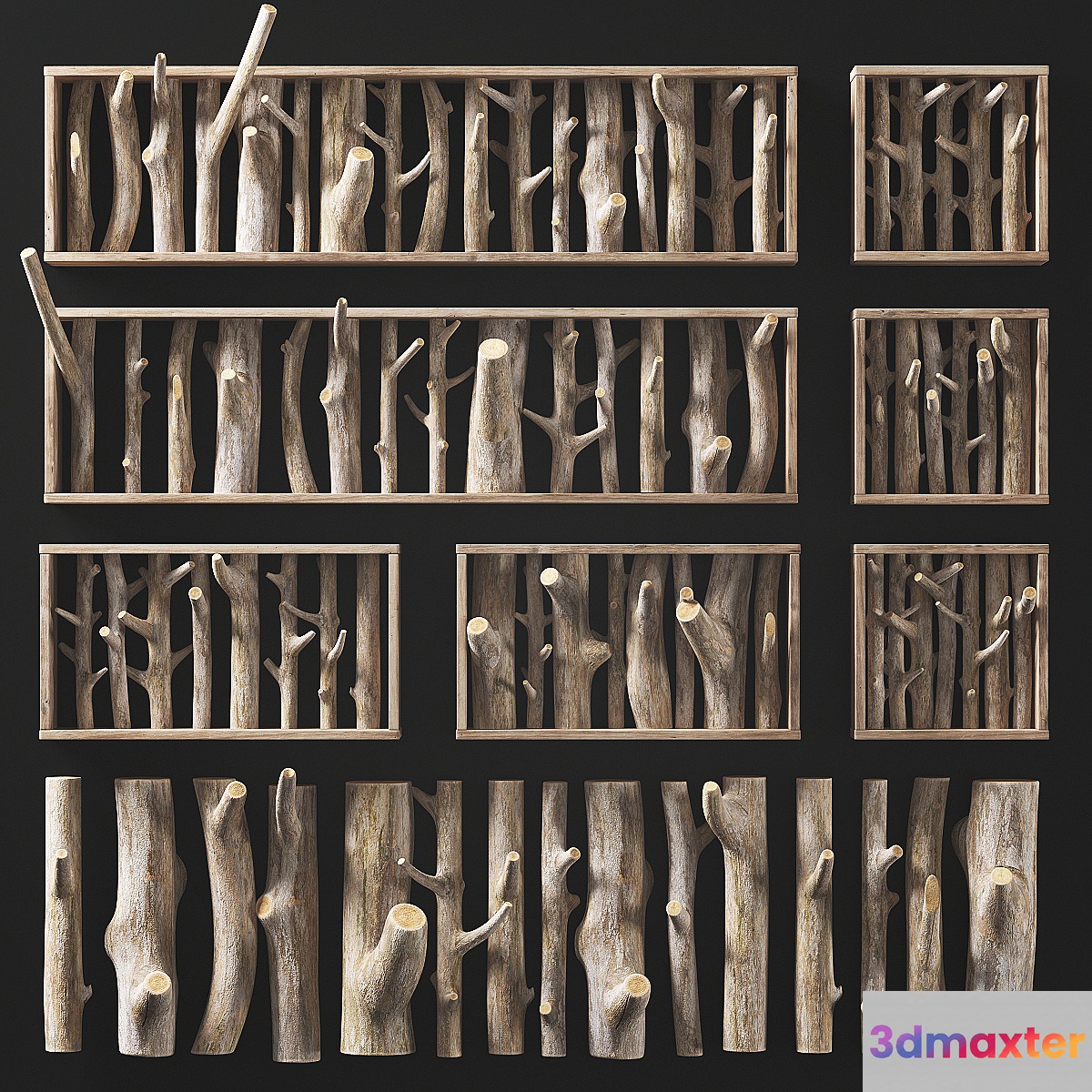 Log clear decor firewood 3D Max