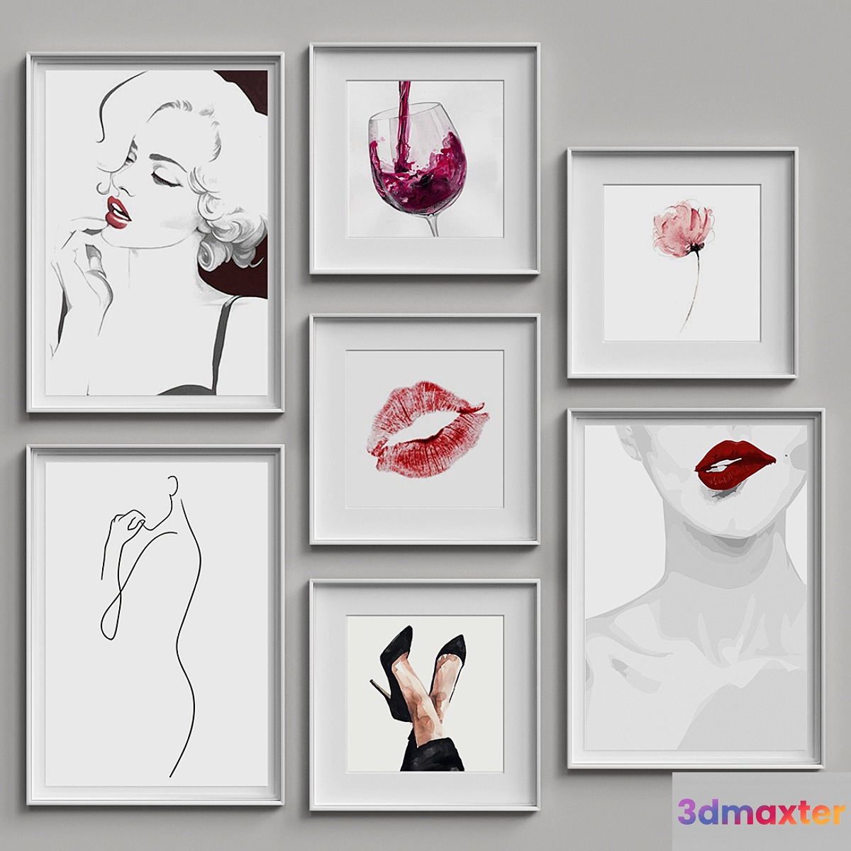 Nice Picture Frames Set 51 3D Max
