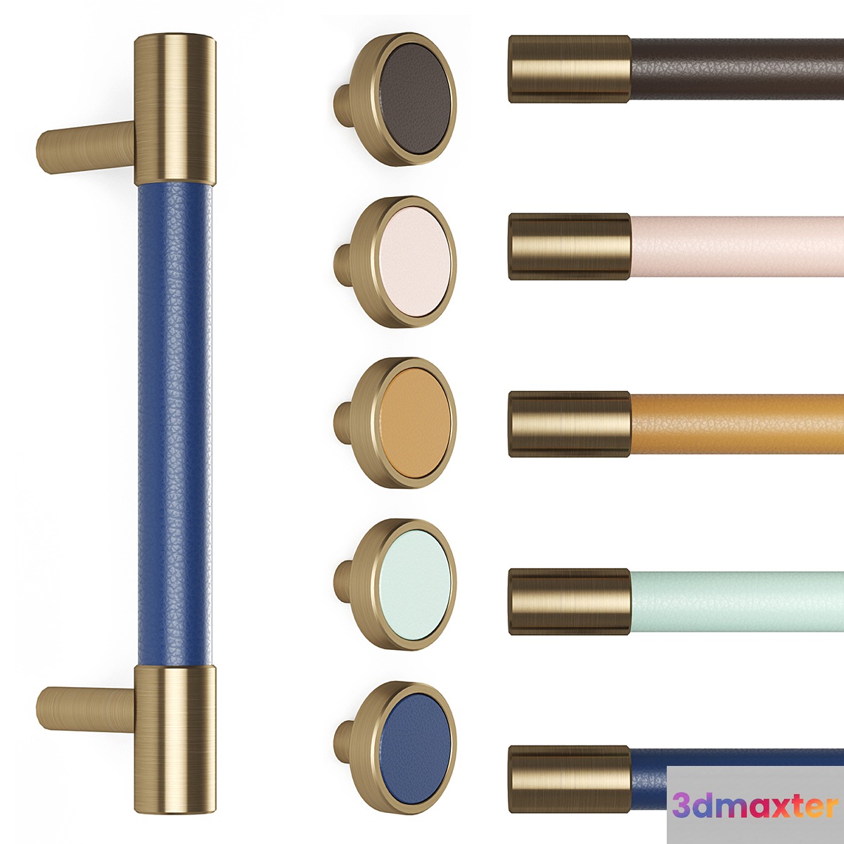 Set of furniture handles 3D Max
