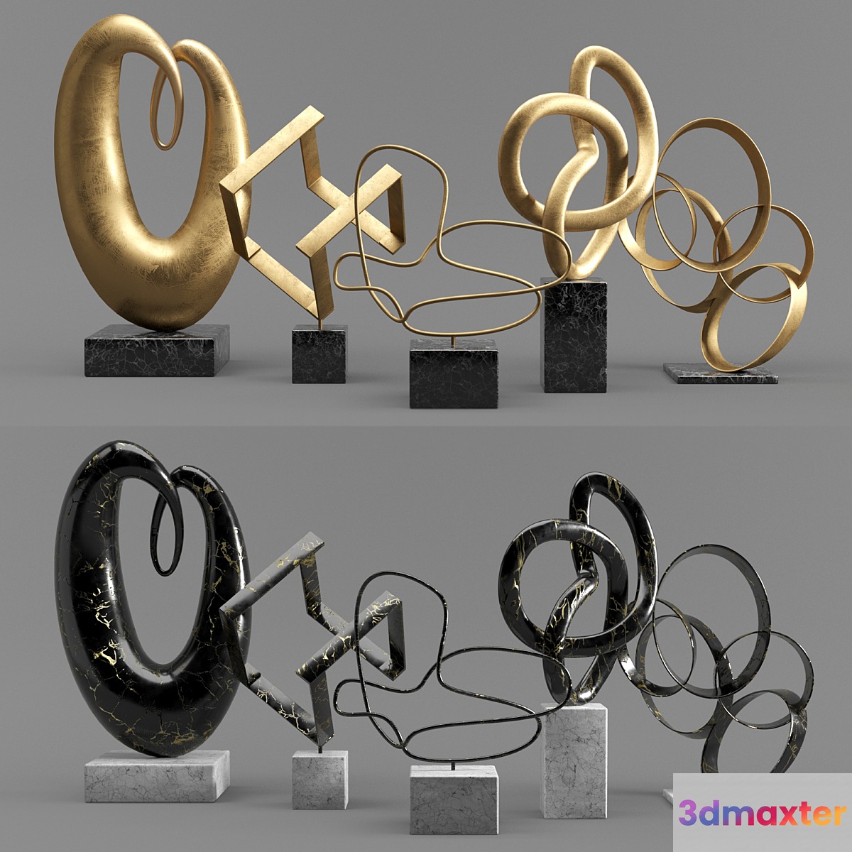 Decorative Set Vol.01: Abstract Sculptures - No.4