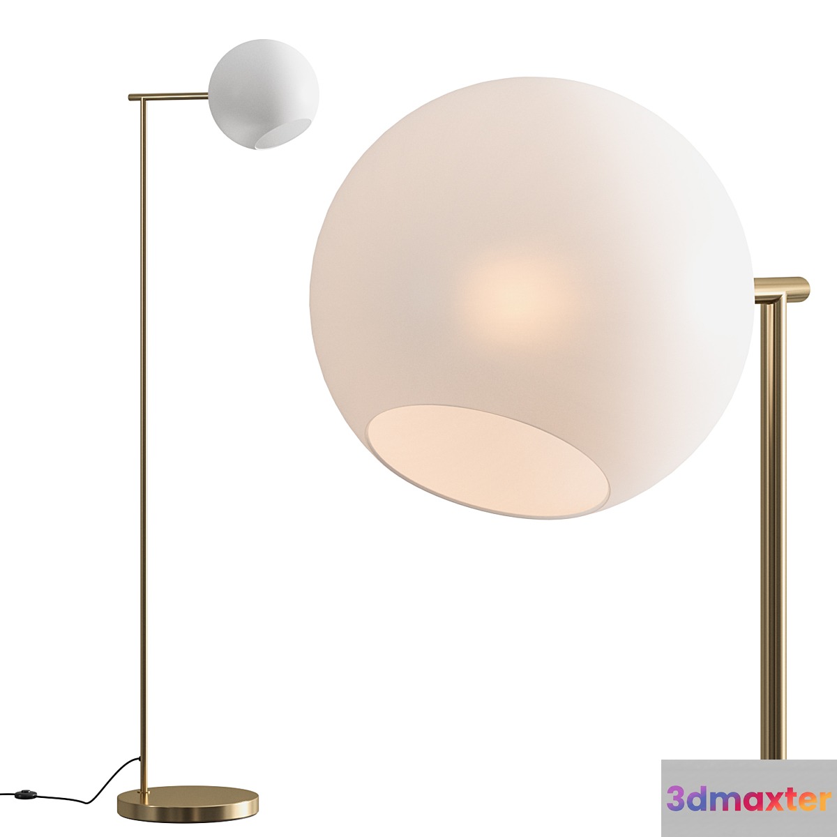 West Elm Staggered Glass Floor Lamp - No.2 3D Max