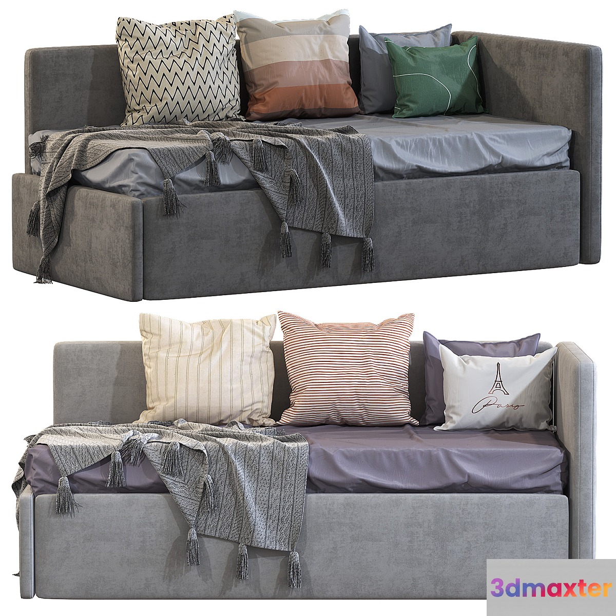 Children's sofa bed with decorative pillows 3