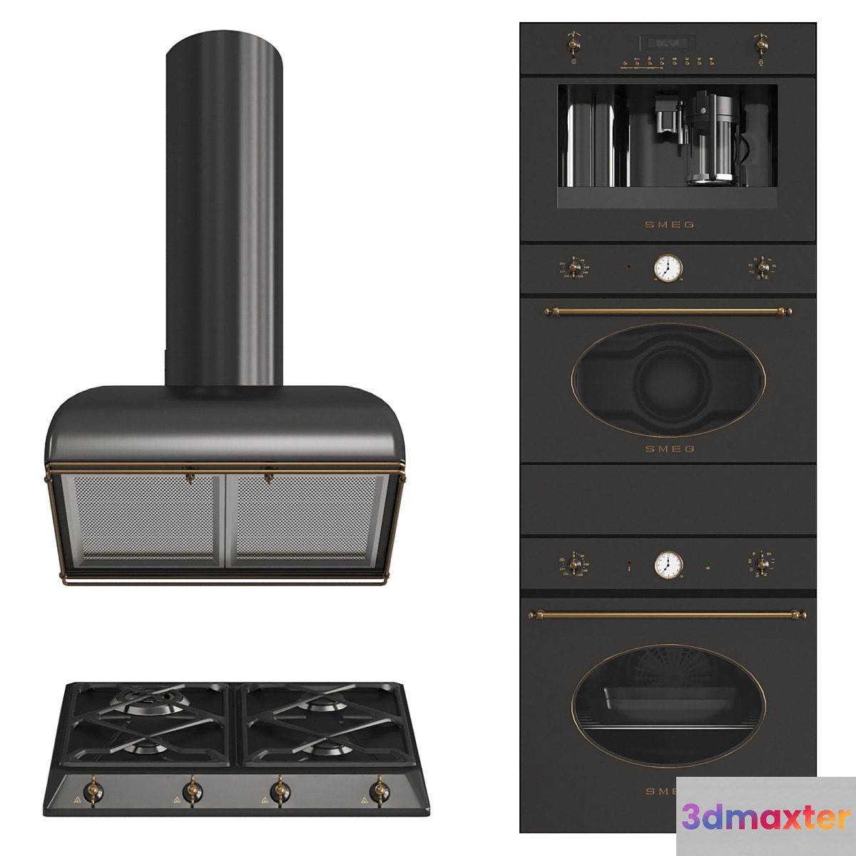 Smeg coloniale black 3D Max