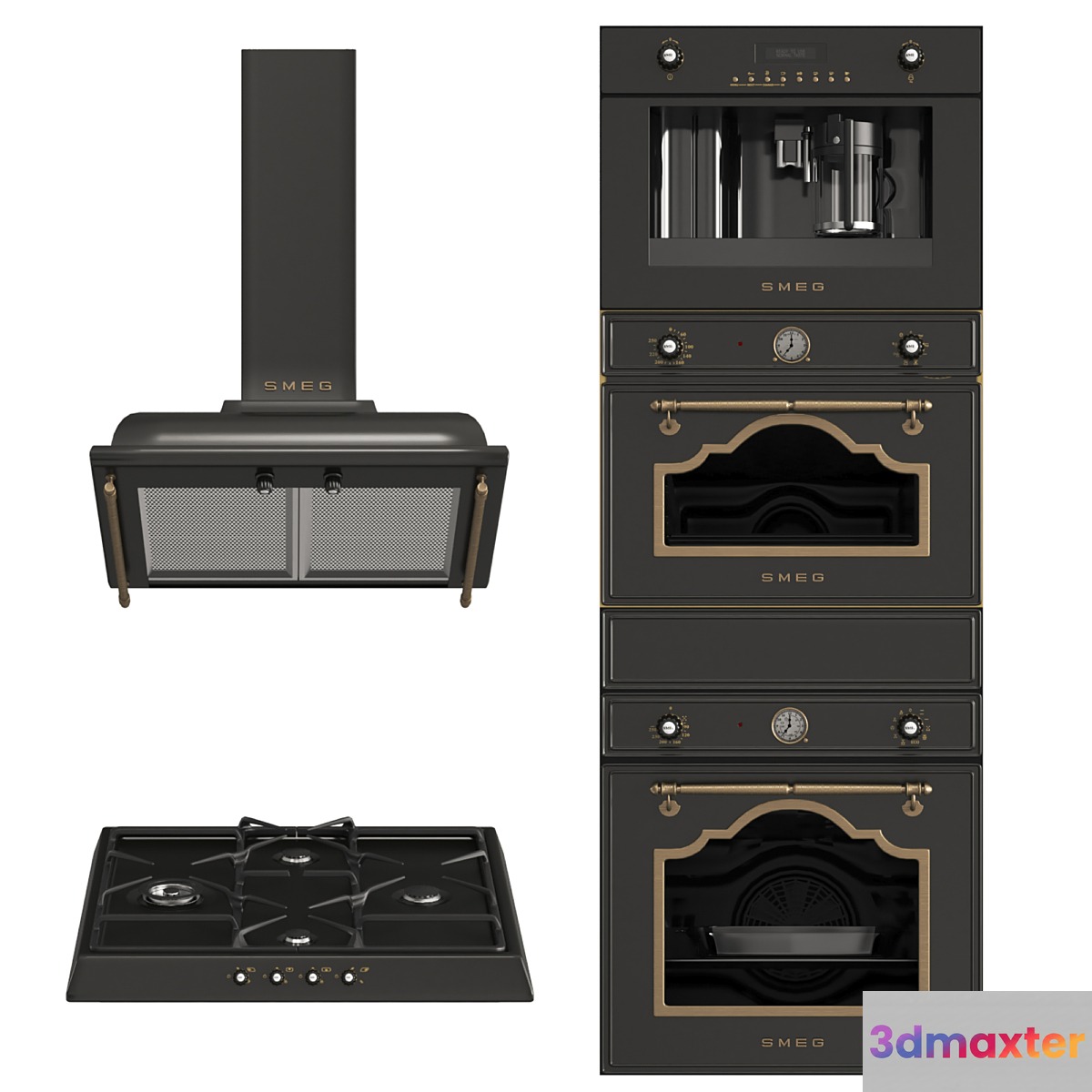 Smeg Cortina Black 3D Max