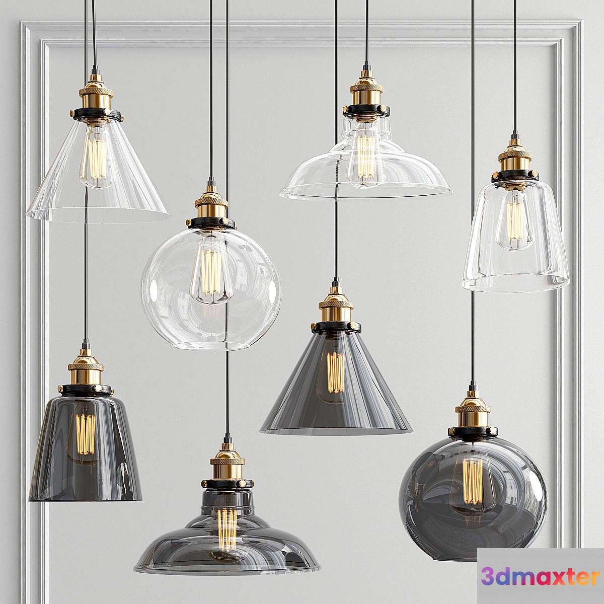 Vintage Pendant Light Collection 3D Max