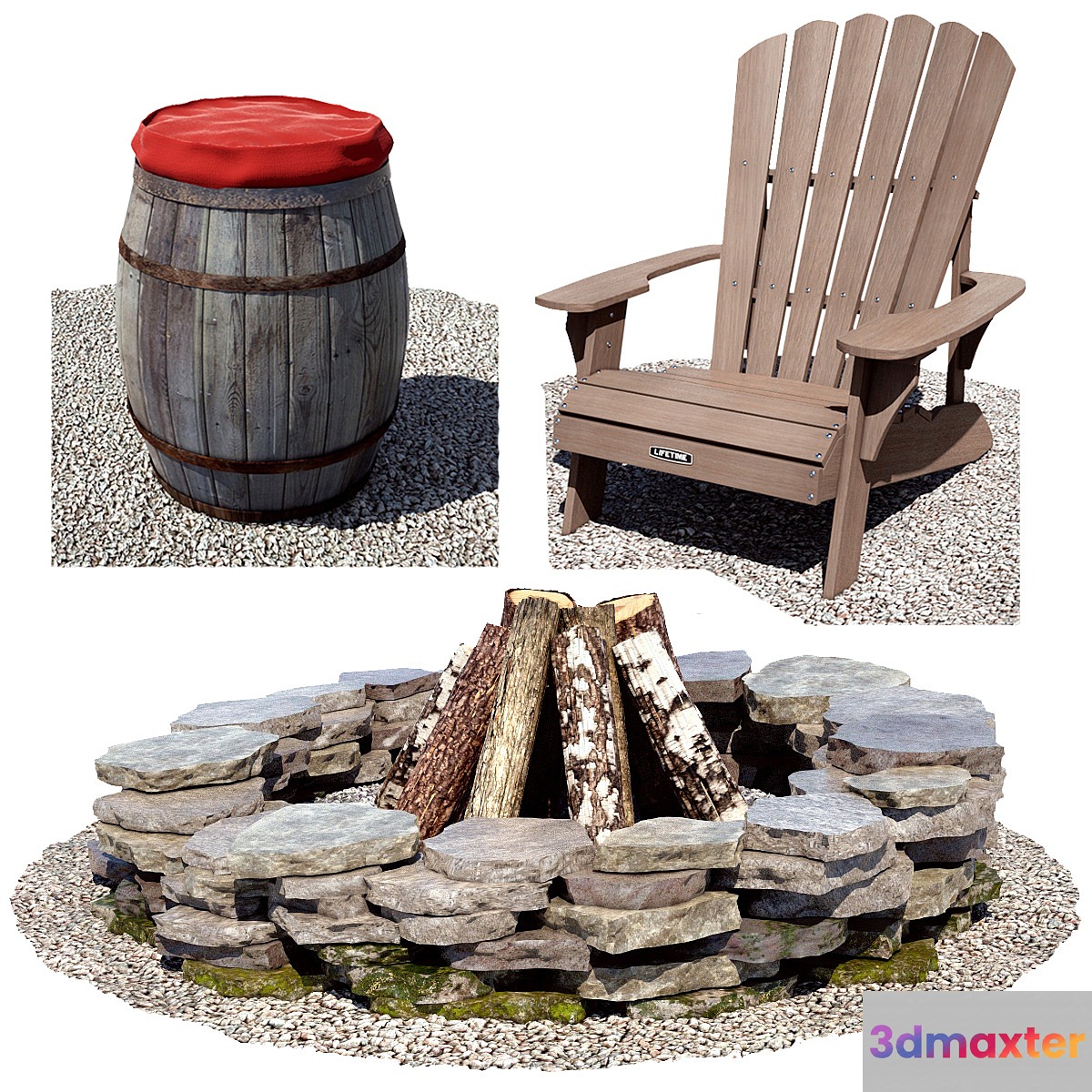Bonfire area 3D Max