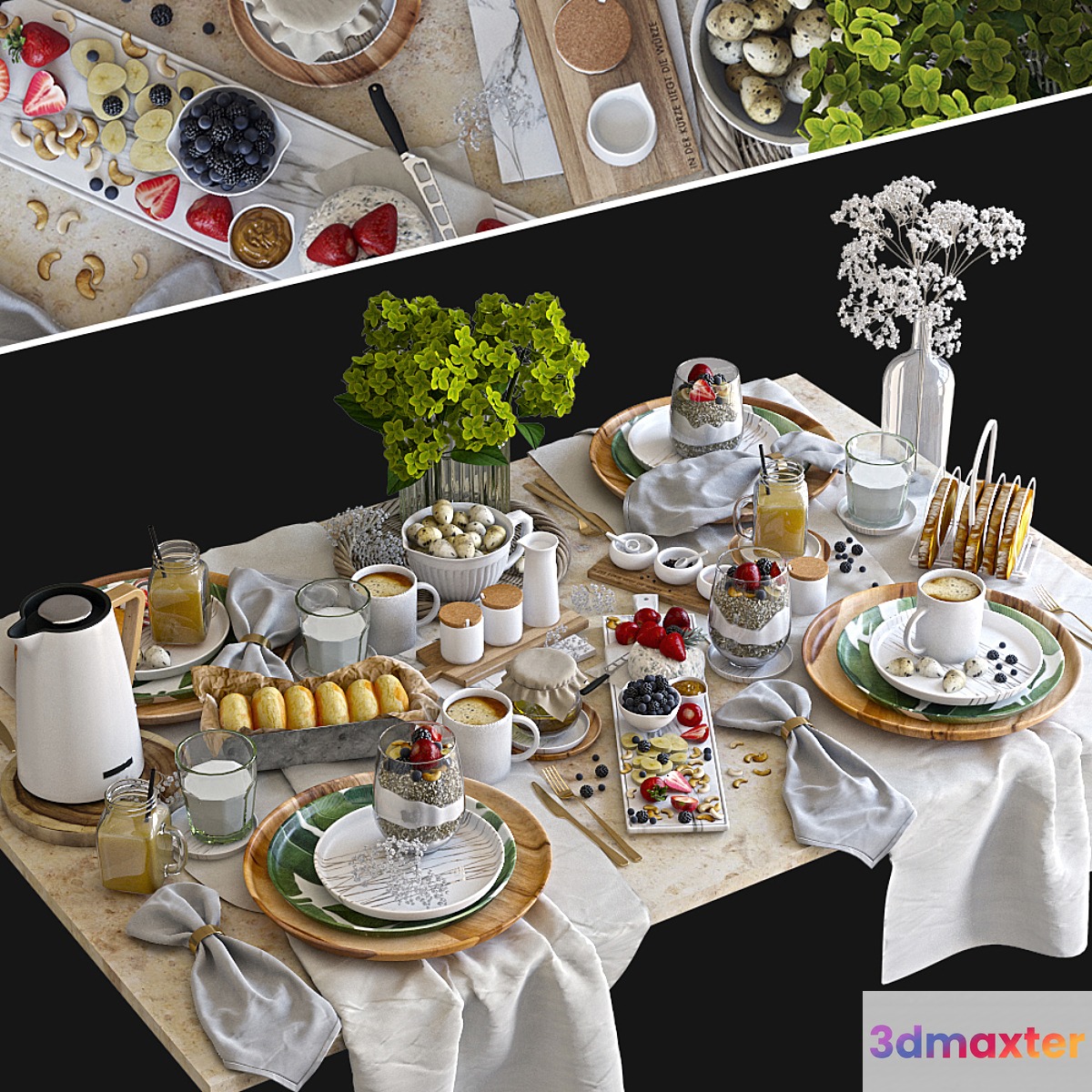Table setting 37. Breakfast - 4. V-ray 3D Max