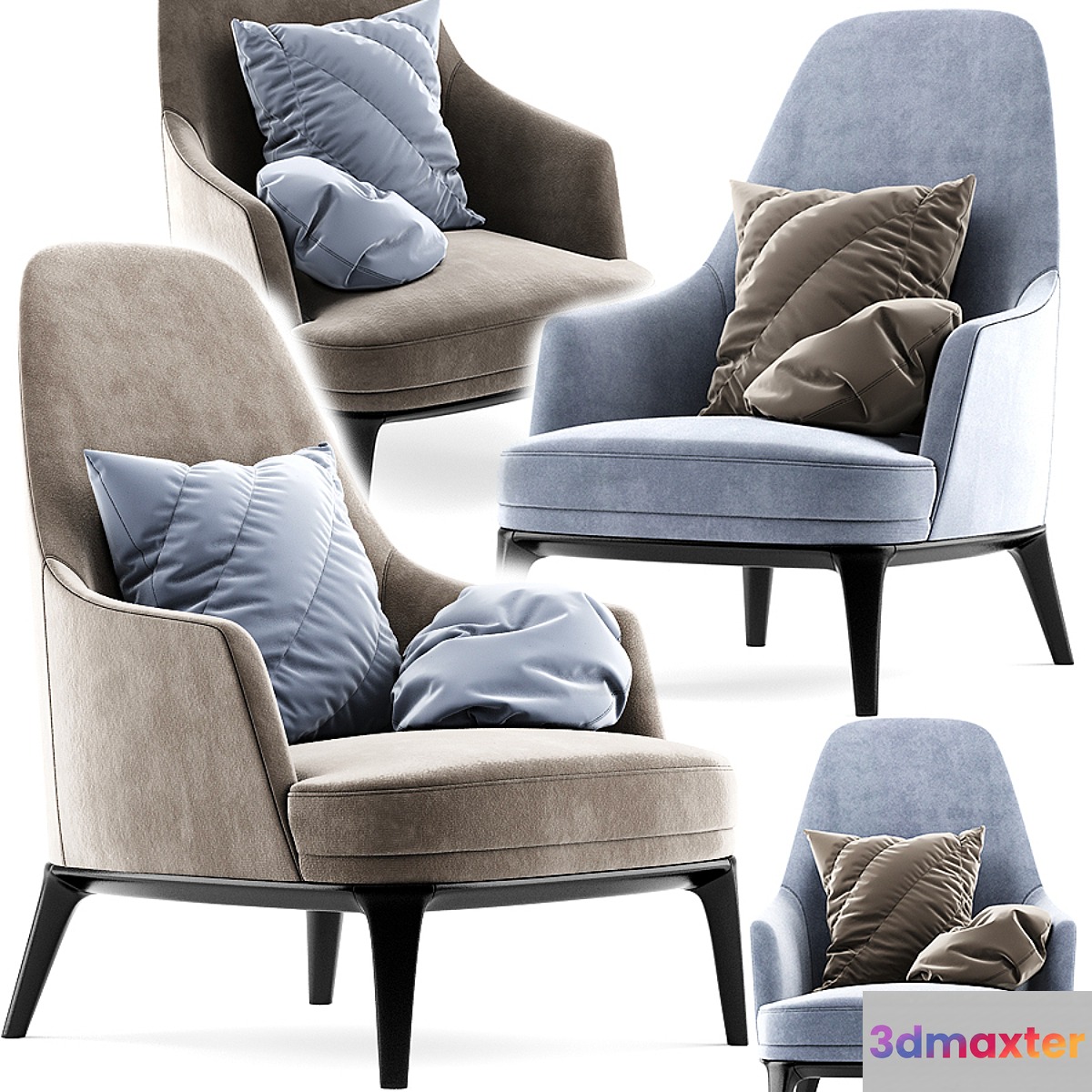 Jane Lounge Armchair Heigh 3D Max