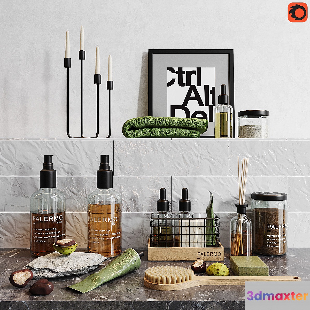Decorative set for a bath_1 3D Max