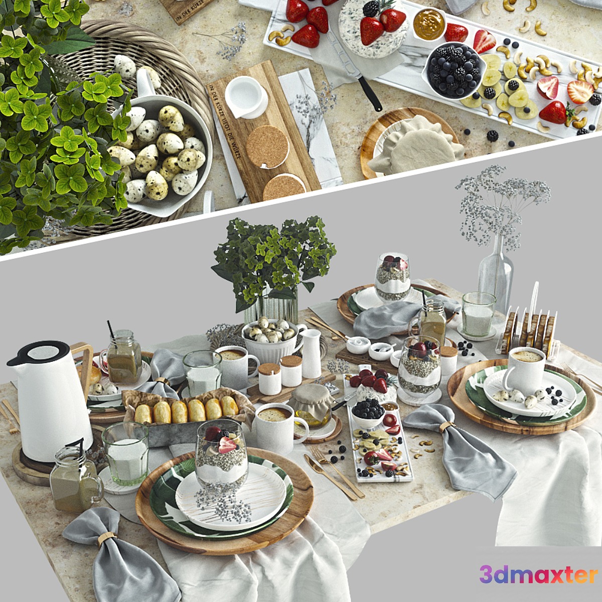 Table setting 37. Breakfast - 4. Corona 3D Max