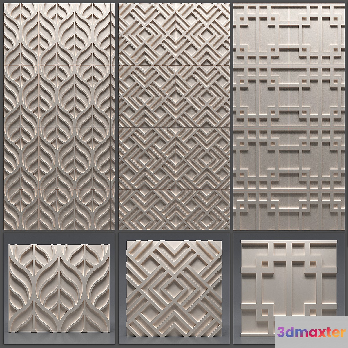 Gypsum 3D panel 3D Max