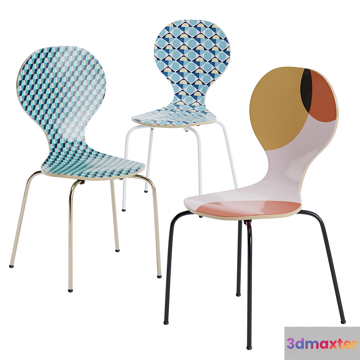 John Lewis Curve Dining Chair 3D Max