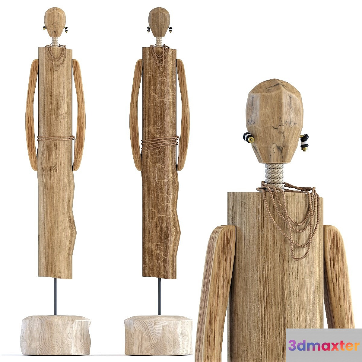 Deco Object African Man Woman 3D Max